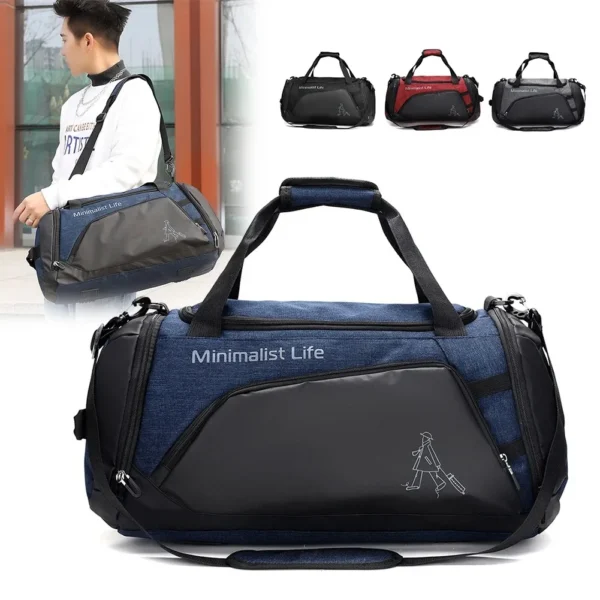 Unisex Sports Backpack Large Capacity Yoga Bag with Shoe Compartment Waterproof Fitness Shoulder Bag for Outdoor Camping Travel