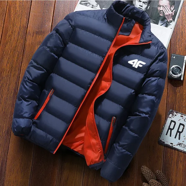 2022 Men's Casual Jacket Men's Waterproof Windbreaker Jacket Winter Warm Autumn Zip-Up Men's Coat Solid Color Large Size - Image 3