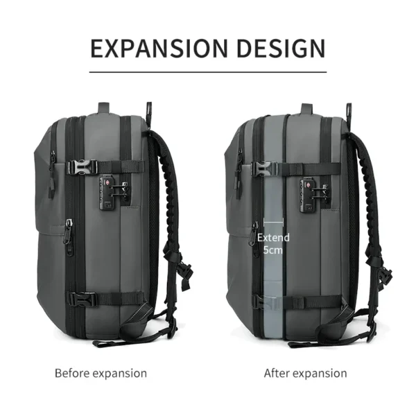 Men Travel Backpack vacuum compression 17 inch Laptop Business Large Capacity school Backpack Expanded Hiking backpack - Image 6