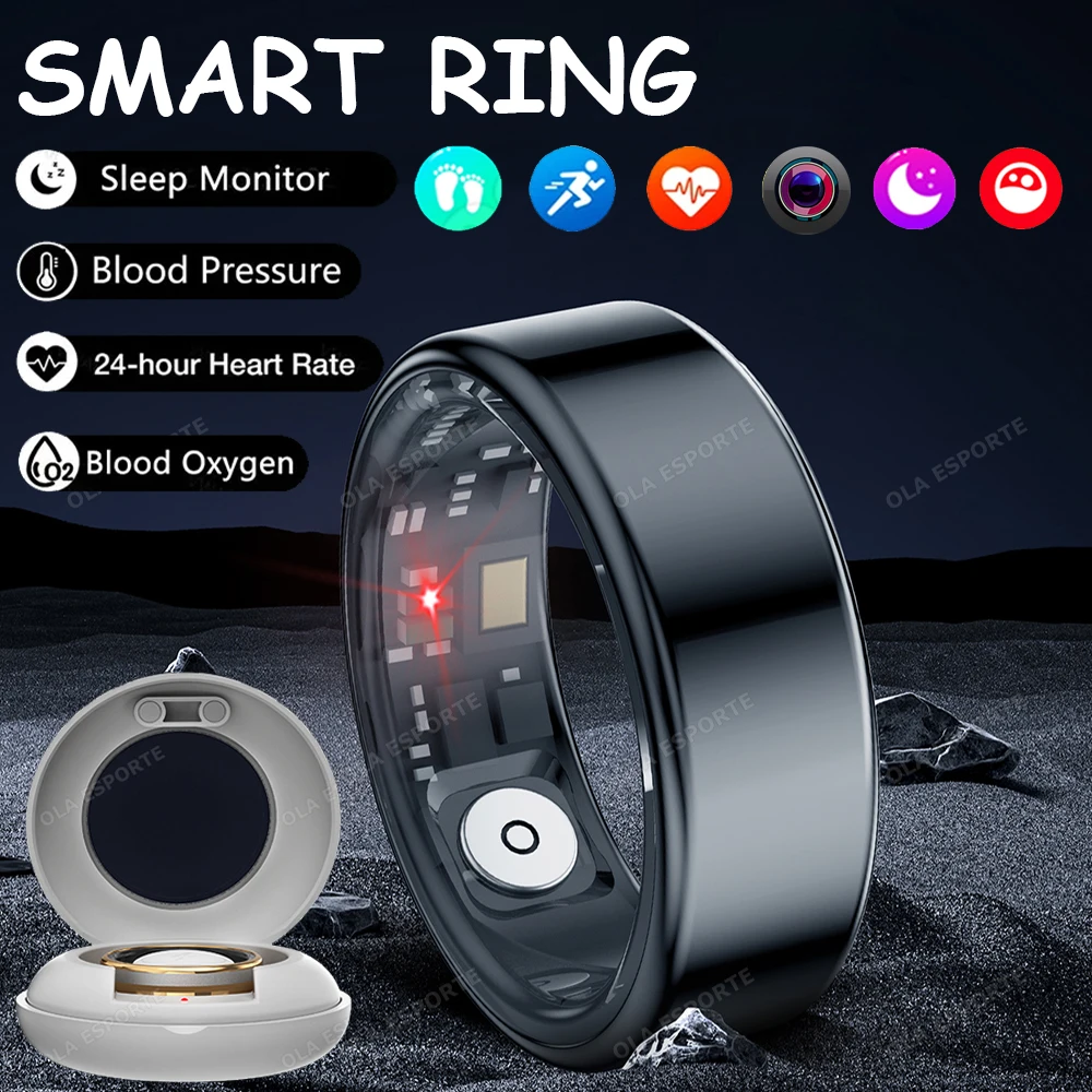 5ATM Waterproof Smart Ring For Men Women Health Monitor Photo Control Sleep Recording Sport Mode GPS Tracking Smartring 2024 New