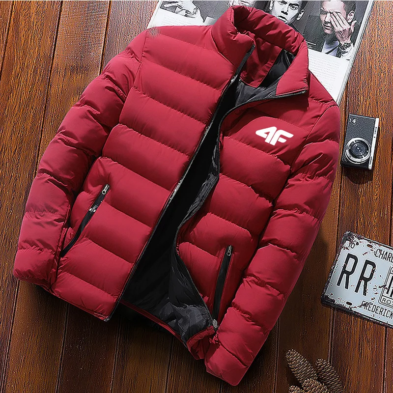 2022 Men’s Casual Jacket Men’s Waterproof Windbreaker Jacket Winter Warm Autumn Zip-Up Men’s Coat Solid Color Large Size