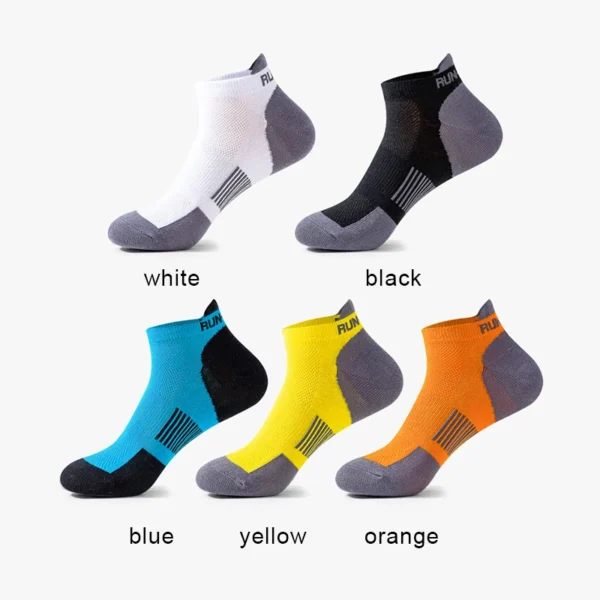 5 pairs hot selling men's summer short socks mesh breathable men's daily leisure colorful sports ankle socks for man 39-44 - Image 4