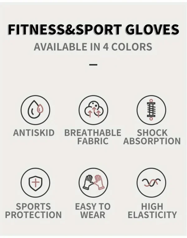 Breathable Half-Finger Fitness Gloves for Men and Women, Performance with Our Durable Half-Finger Gloves, Hand-Washable Gloves - Image 4