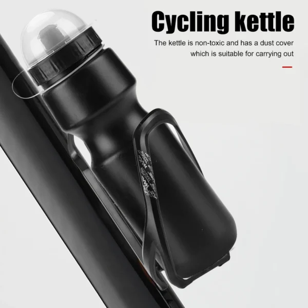 Black Bicycle Water Bottle Sports Kettle MTB Cycling Bike Road Racing Bottle 650ML Outdoor Fitness Sports Drinkware - Image 2