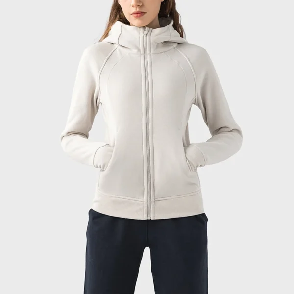 Newly Thick Warm Hooded Sports Jacket For Women'S Autumn and Winter Outdoor Casual Golf Yoga Workout Training Fitness Jackets