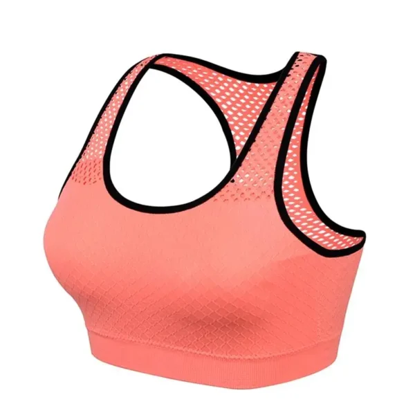 Mesh Sports Bra Hollow Out Sport Top Seamless Fitness Yoga Bras Women Gym Padded Running Vest Shockproof Push Up Crop - Image 4