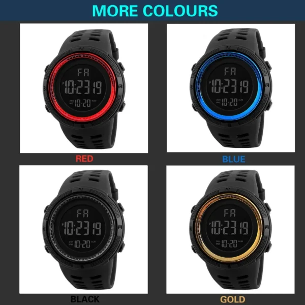 Men's Watch Sports Digital Watches for Man Big Dial Luminous Waterproof Alarm Clock Multifunction Military Electronic Wristwatch - Image 6