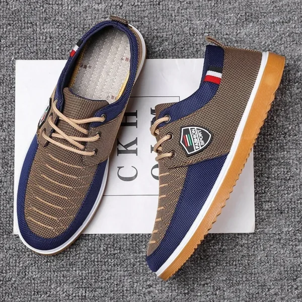 Men's Breathable Canvas Casual Shoes Outdoor Sneakers Lace Up Oxford Work Shoes for Men Vulcanized Shoe Walking Flats Big Size47 - Image 3