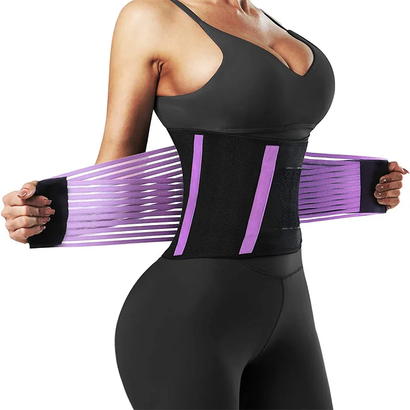 Lumbar Support Belt Lower Back Brace Abdominal Binder Men Women Waist Trainer Corset Sweat Slim Belt for Sports Gym Pain Relief