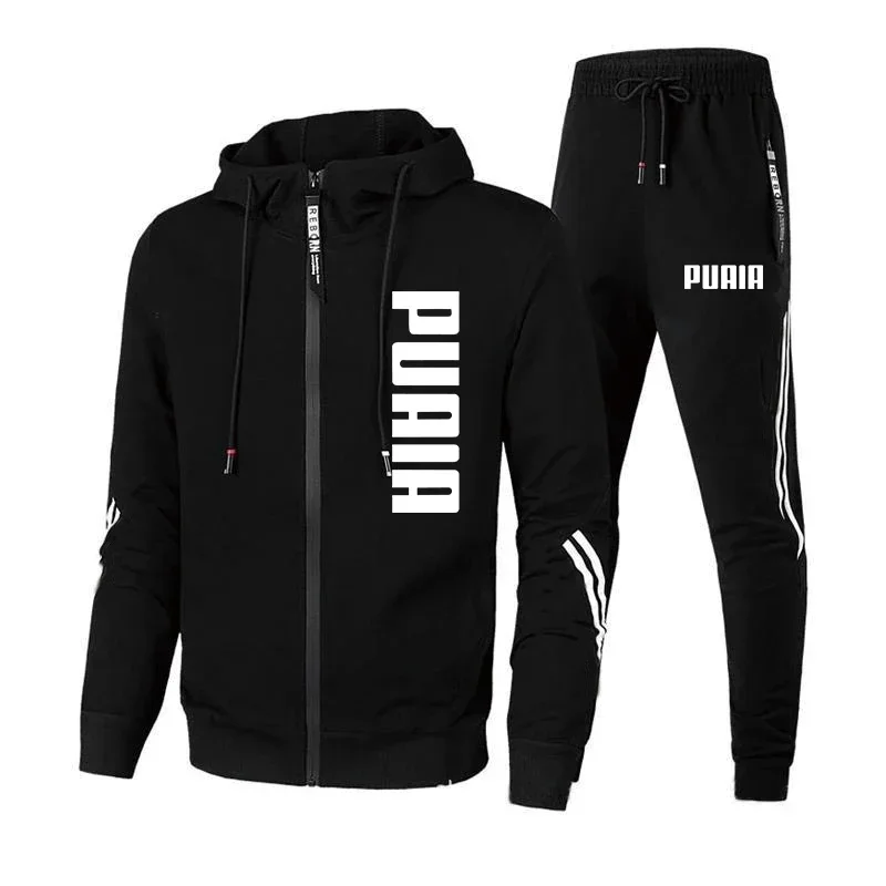 New Men’s Tracksuit Spring and Autumn Sweatpants Two-Piece Set Printing Sport Jacket+Running Trousers Fast and Furious Overcoat