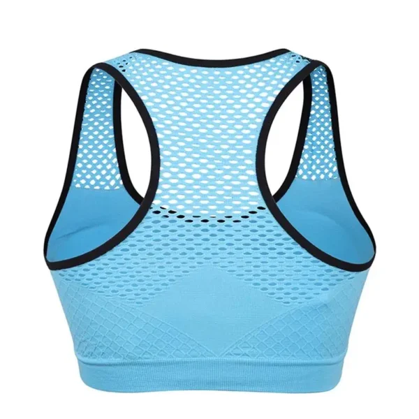 Mesh Sports Bra Hollow Out Sport Top Seamless Fitness Yoga Bras Women Gym Padded Running Vest Shockproof Push Up Crop - Image 6