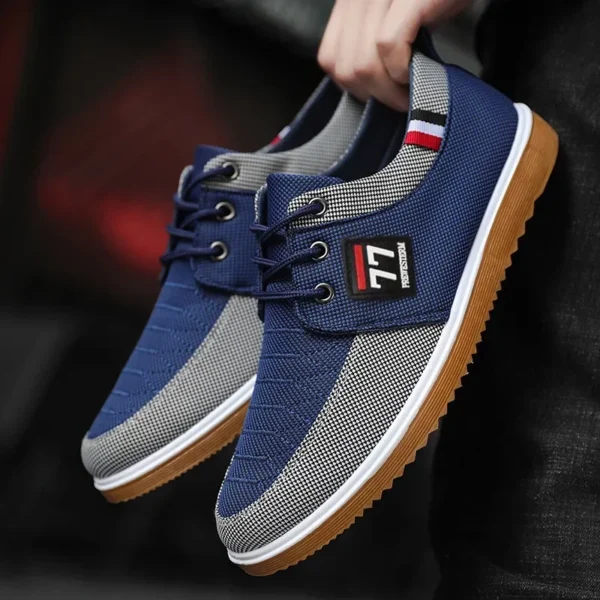 Men's Breathable Canvas Casual Shoes Outdoor Sneakers Lace Up Oxford Work Shoes for Men Vulcanized Shoe Walking Flats Big Size47 - Image 2