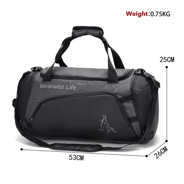 Unisex Sports Backpack Large Capacity Yoga Bag with Shoe Compartment Waterproof Fitness Shoulder Bag for Outdoor Camping Travel - Image 6